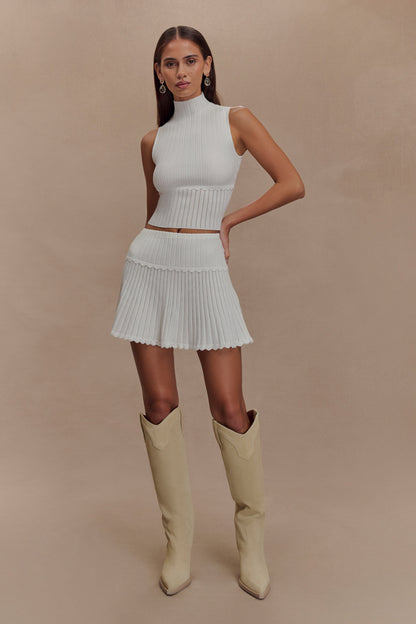 Top en tricot pointelle Indy - Ivoire
