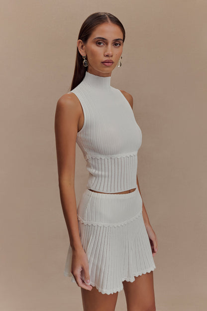 Top en tricot pointelle Indy - Ivoire