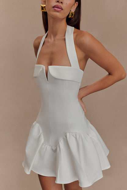 Mini-robe à bretelles Calipso - Blanc