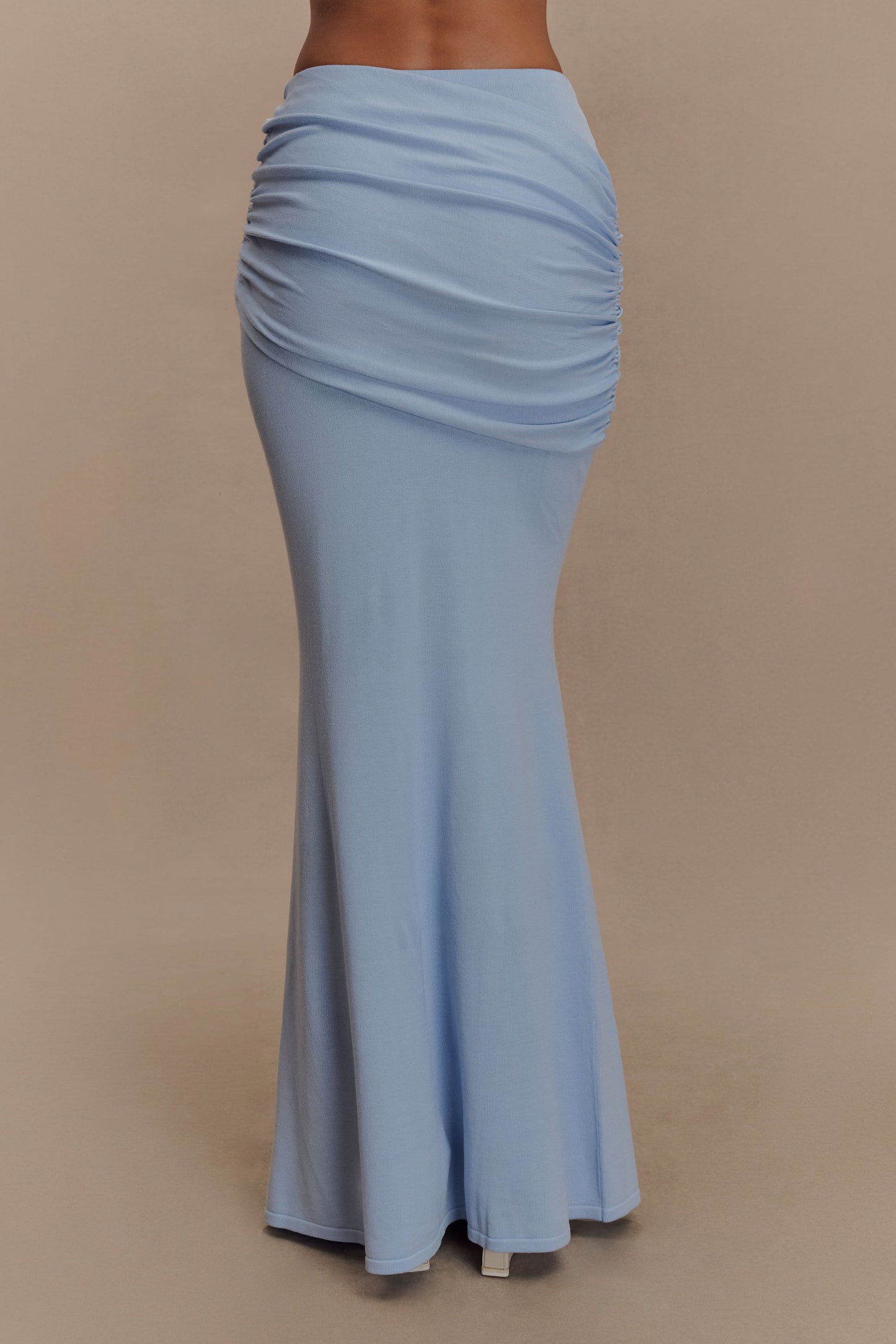 Jupe Maxi en Tricot Plissé Irene - Bleu