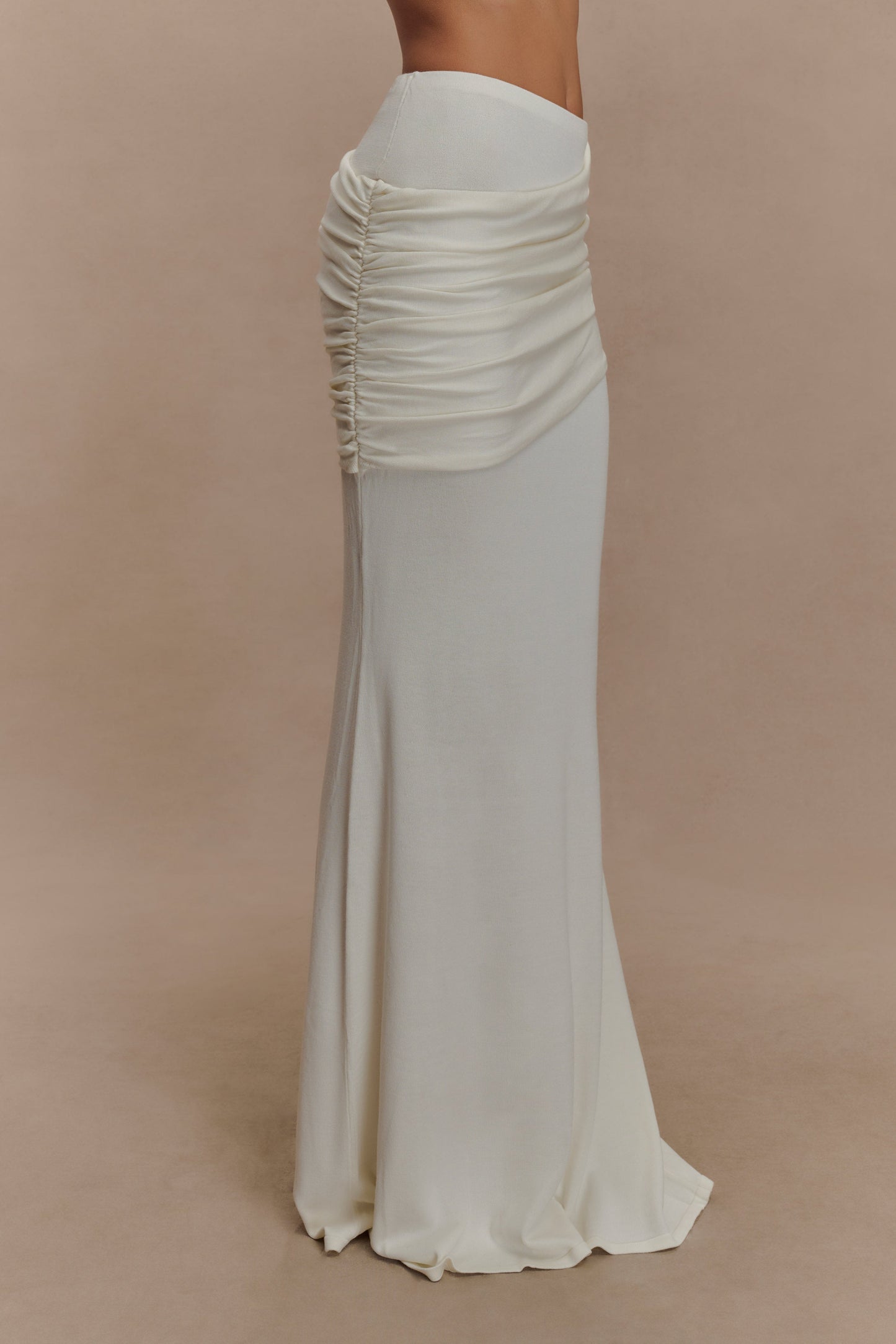 Jupe Maxi Tricot Plissée Irene - Ivoire
