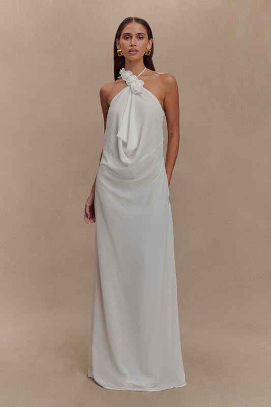 Robe Maxi Col Chandail Rosalia - Blanc