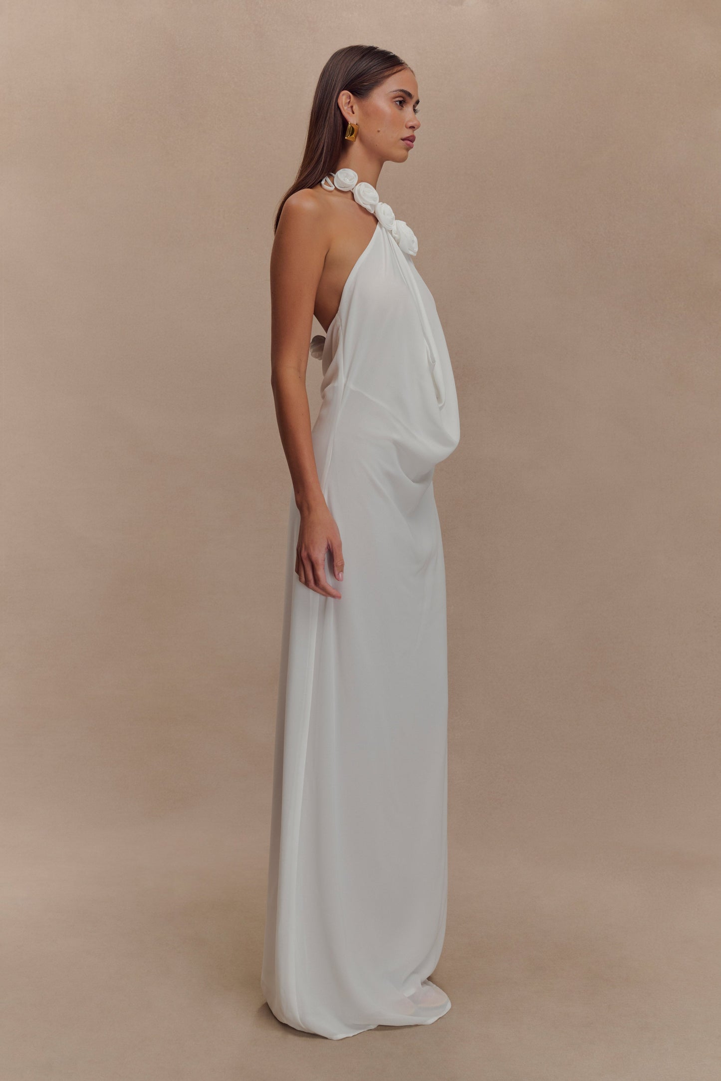 Robe Maxi Col Chandail Rosalia - Blanc