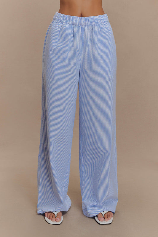 Pantalon à larges jambes Hansen - Rayures bleues