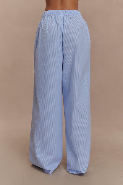 Pantalon à larges jambes Hansen - Rayures bleues