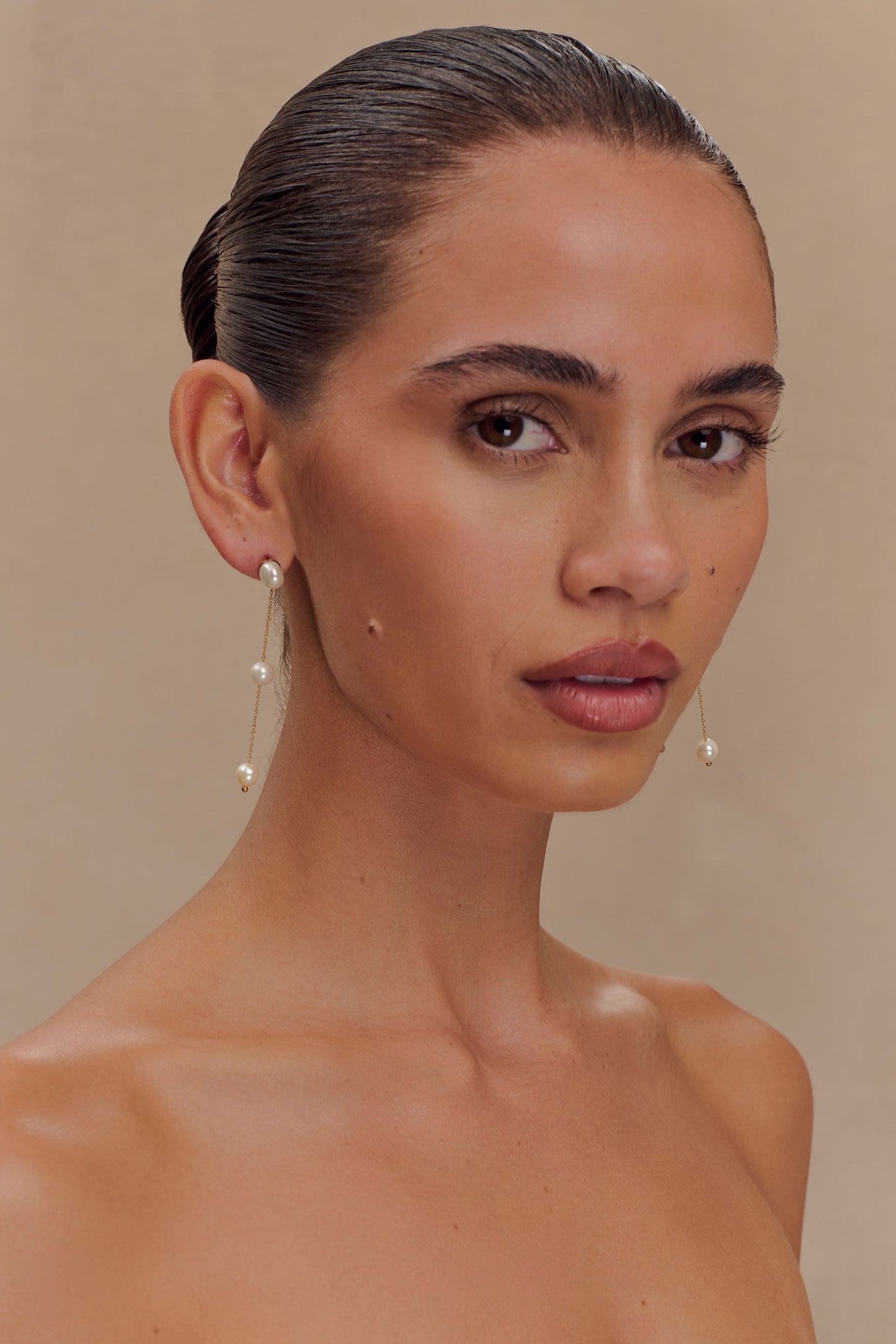 Boucles d'oreilles pendantes en perles d'eau douce Bodhi - Perle