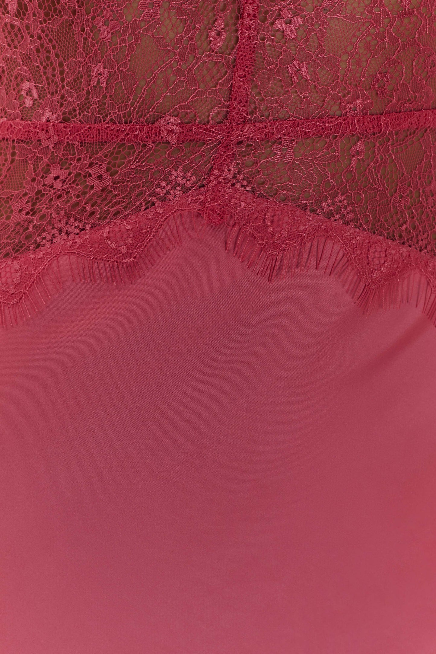 Robe Maxi en Dentelle et Satin Dinah - Rose Poudré