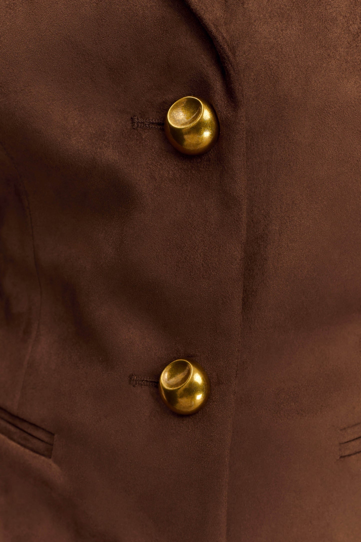 Blazer taille haute en faux daim Sally - Chocolat au lait