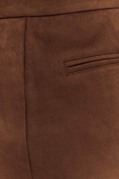 Sally Faux Suede Short - Chocolat au lait
