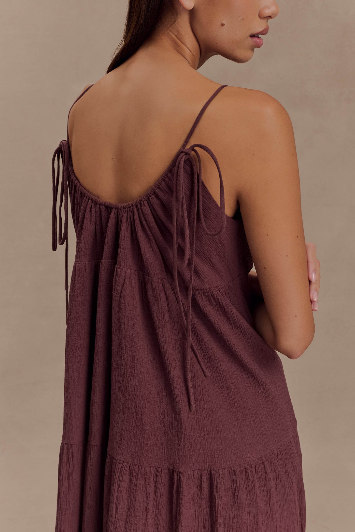 Top Lenny à nouer devant - Chocolat