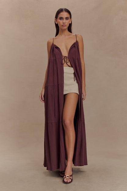 Top Lenny à nouer devant - Chocolat