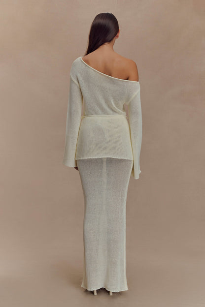 Reagan Haut en Tricot Décolleté Croisé - Blanc