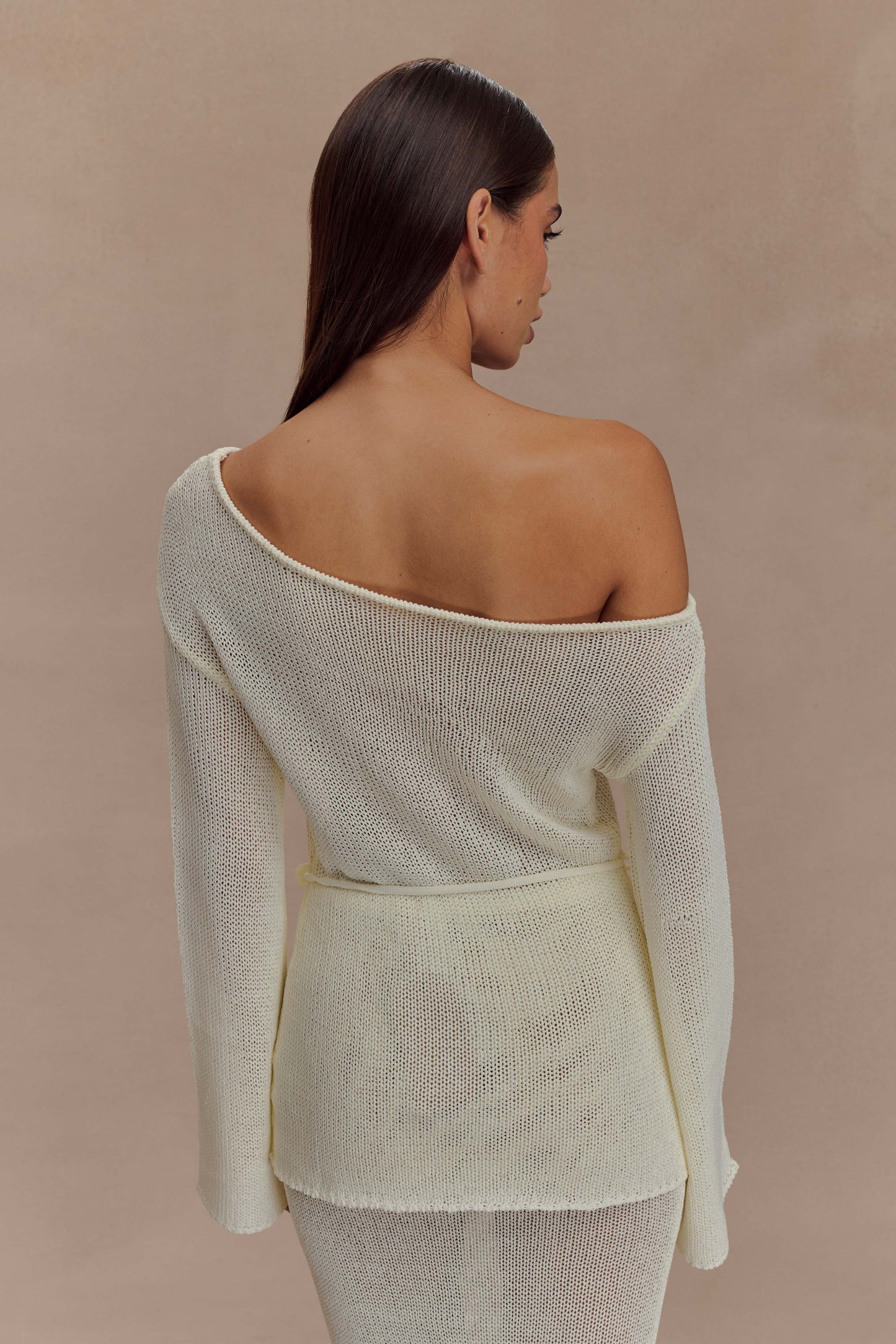Reagan Haut en Tricot Décolleté Croisé - Blanc