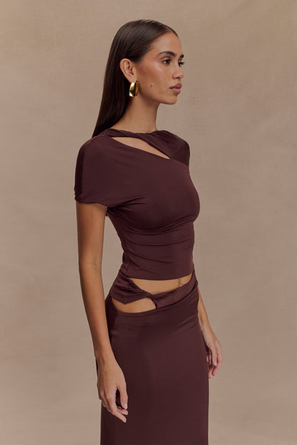 Haut à torsade Slinky de Haven - Chocolat