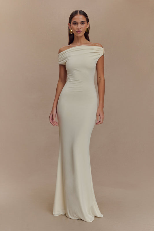 Robe Maxi Kinsley Slinky avec accessoires - Ivoire