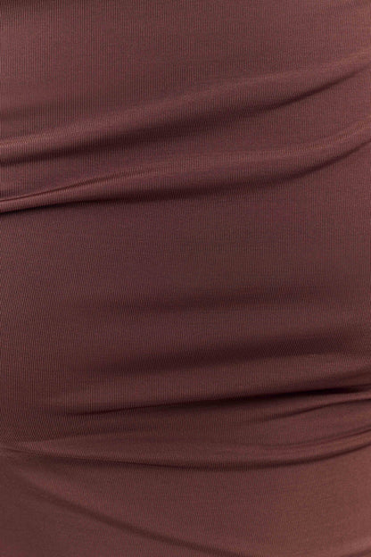 Robe Maxi Kinsley Slinky avec Fentes - Chocolat