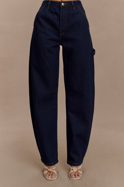 Jeans Barrel Renata - Bleu Indigo