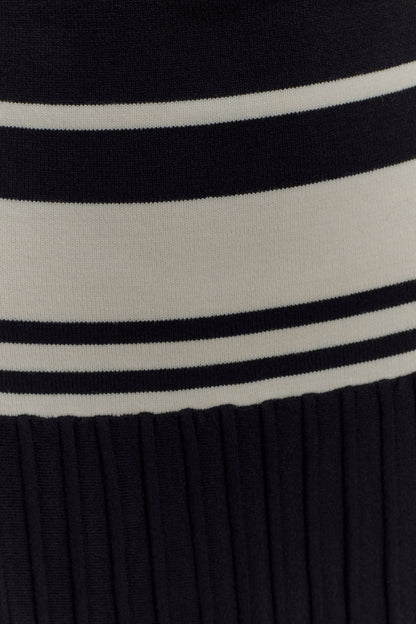 Robe maxi en jersey à bretelles contrastées Solaris - Noir/Blanc