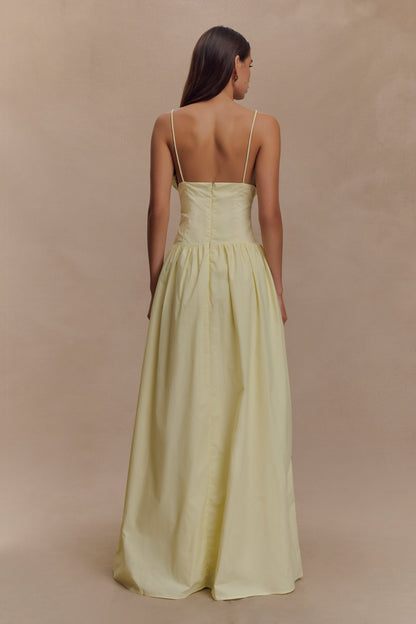 Jupe Maxi Janis en Coton à Volants - Citron