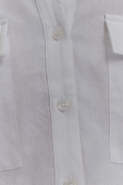 Combinaison en lin avec ceinture Adia - Blanc