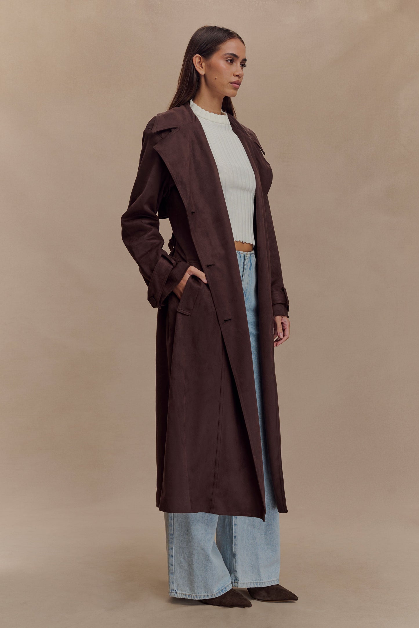 Manteau en similicuir Marc - Chocolat Cacao