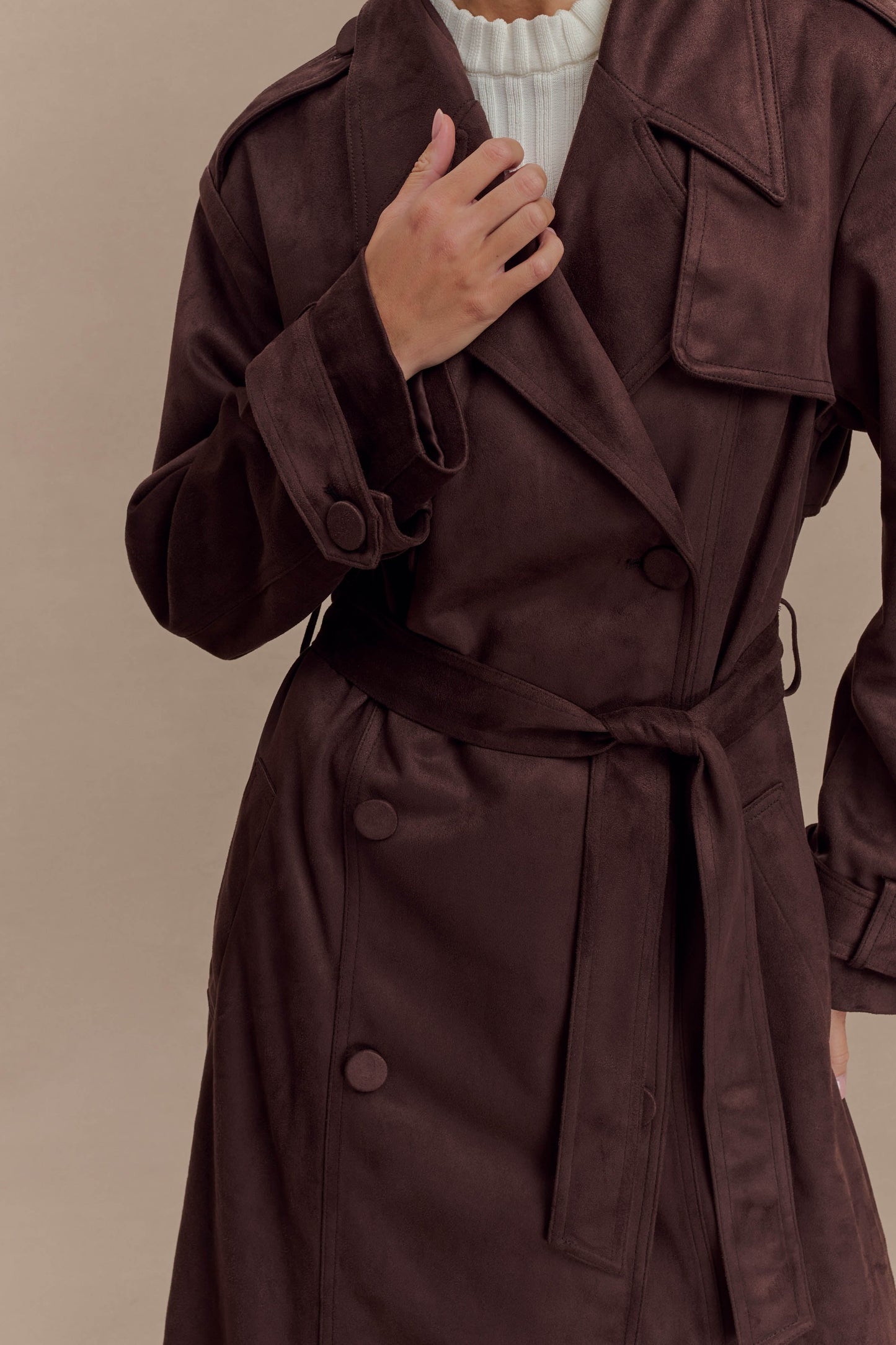 Manteau en similicuir Marc - Chocolat Cacao