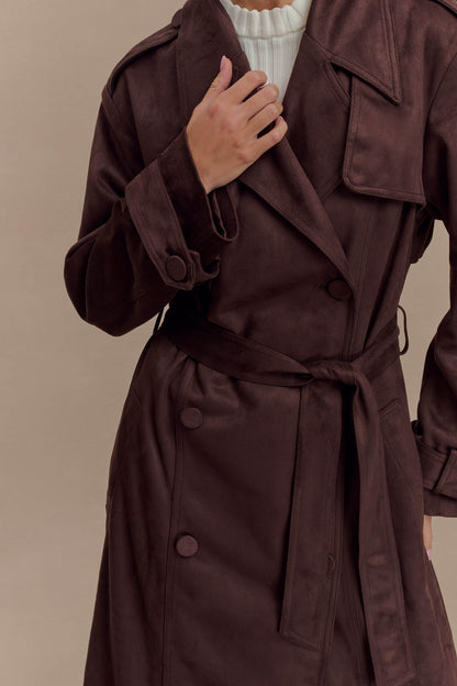 Manteau en similicuir Marc - Chocolat Cacao