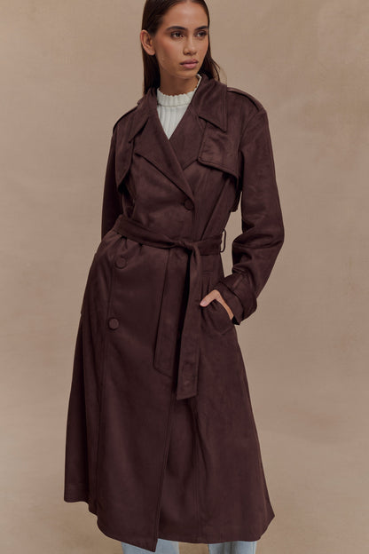 Manteau en similicuir Marc - Chocolat Cacao