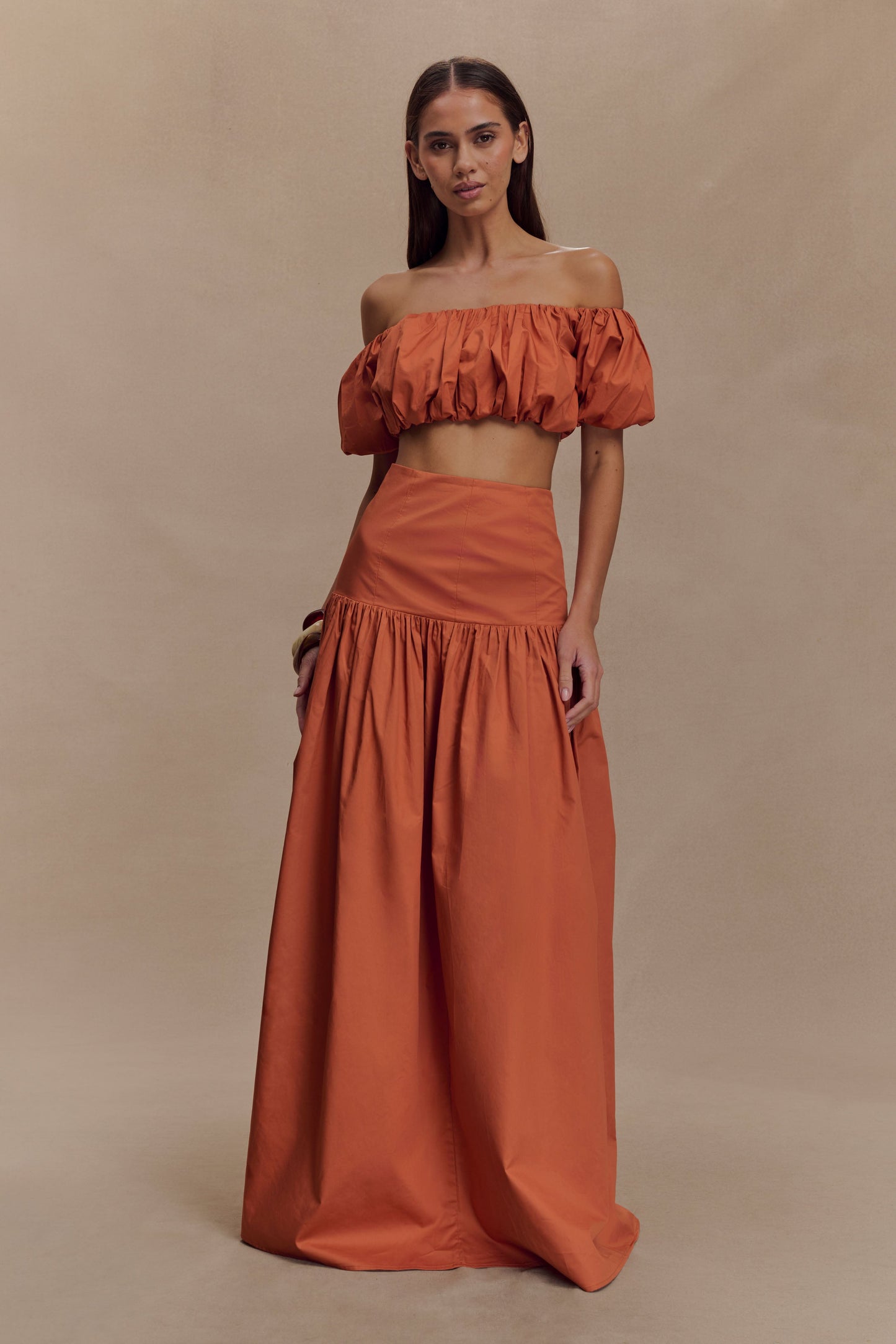 Jupe Maxi Automne - Orange Brûlé