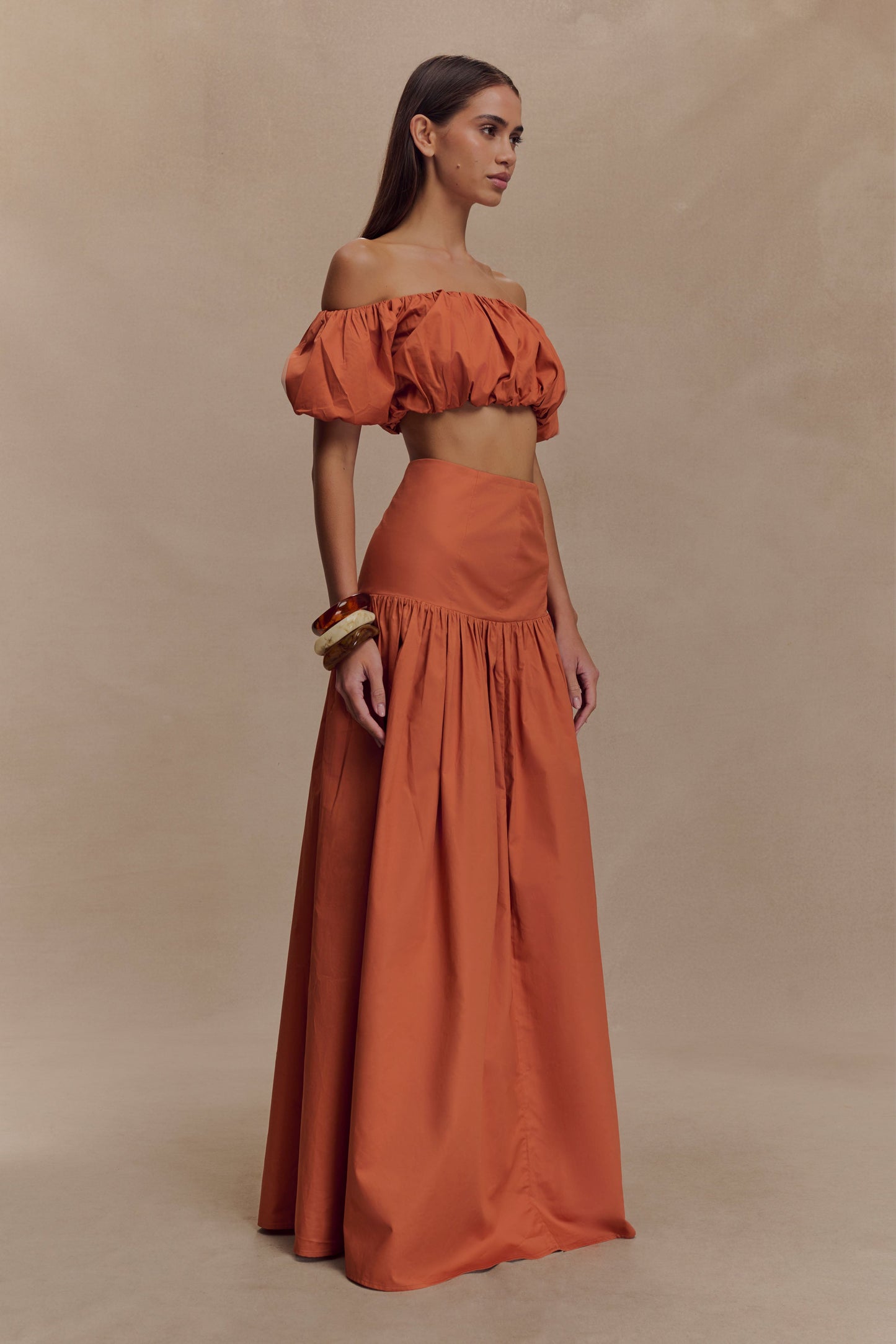 Jupe Maxi Automne - Orange Brûlé
