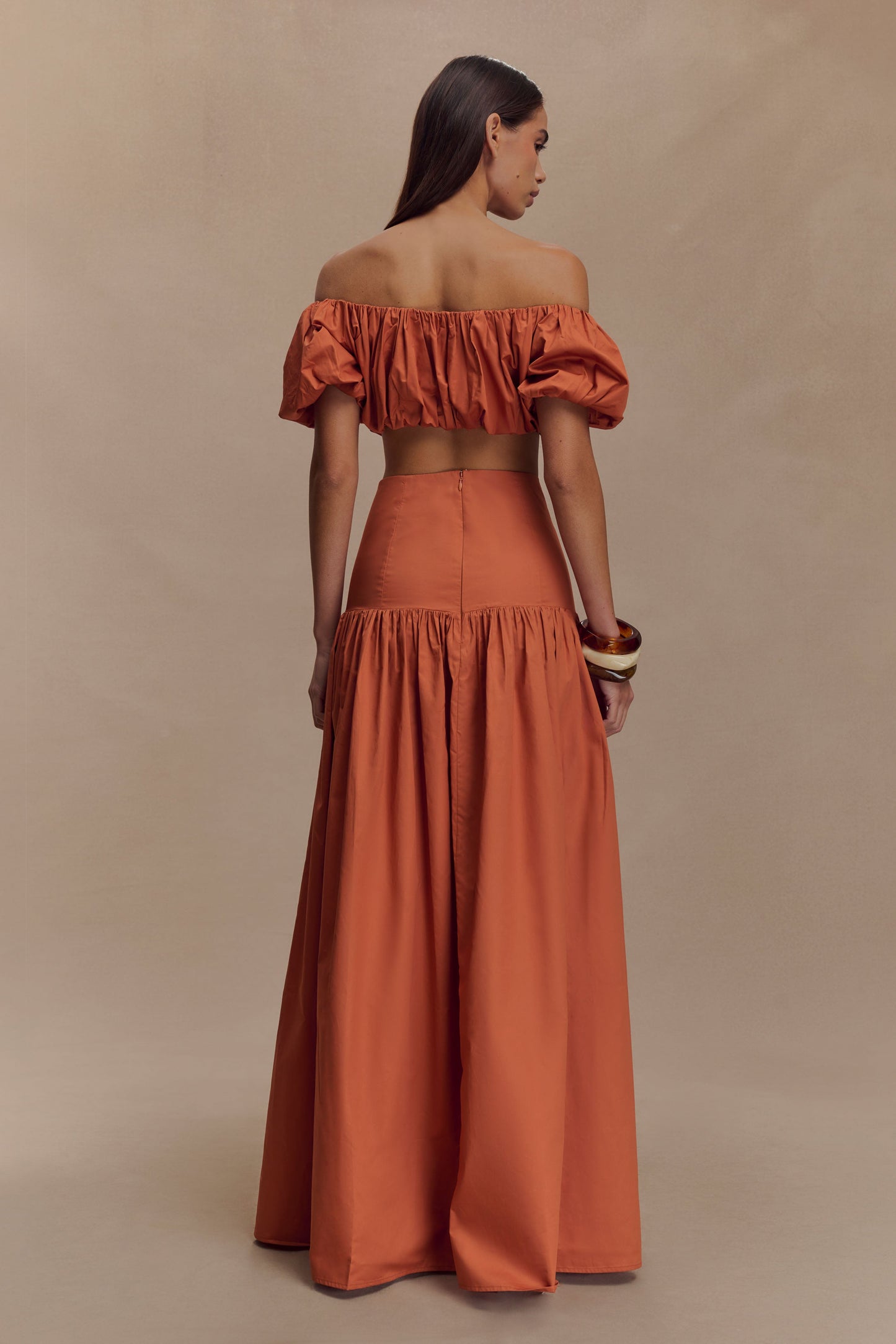 Jupe Maxi Automne - Orange Brûlé