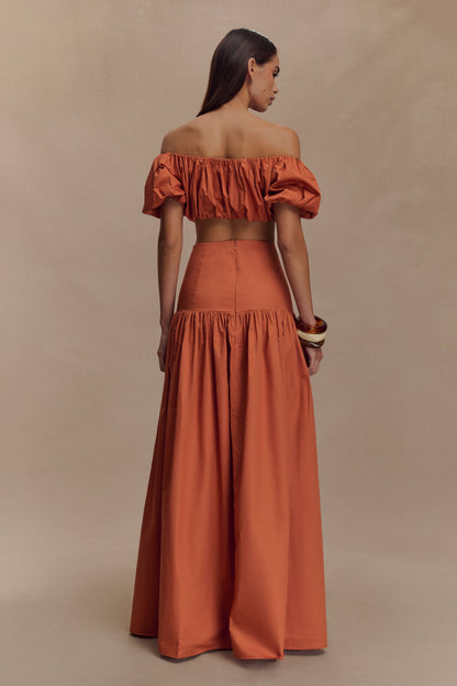 Jupe Maxi Automne - Orange Brûlé