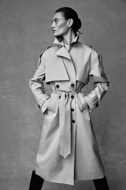 Manteau-tranchée Lois en twill - Camel