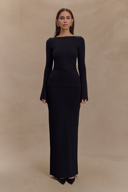 Jupe Maxi Tricot Kyle - Noire