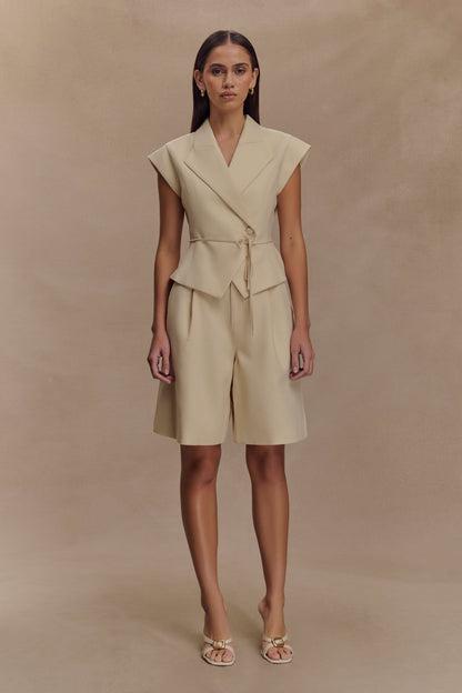 Shorts en lin Andina - Beige naturel
