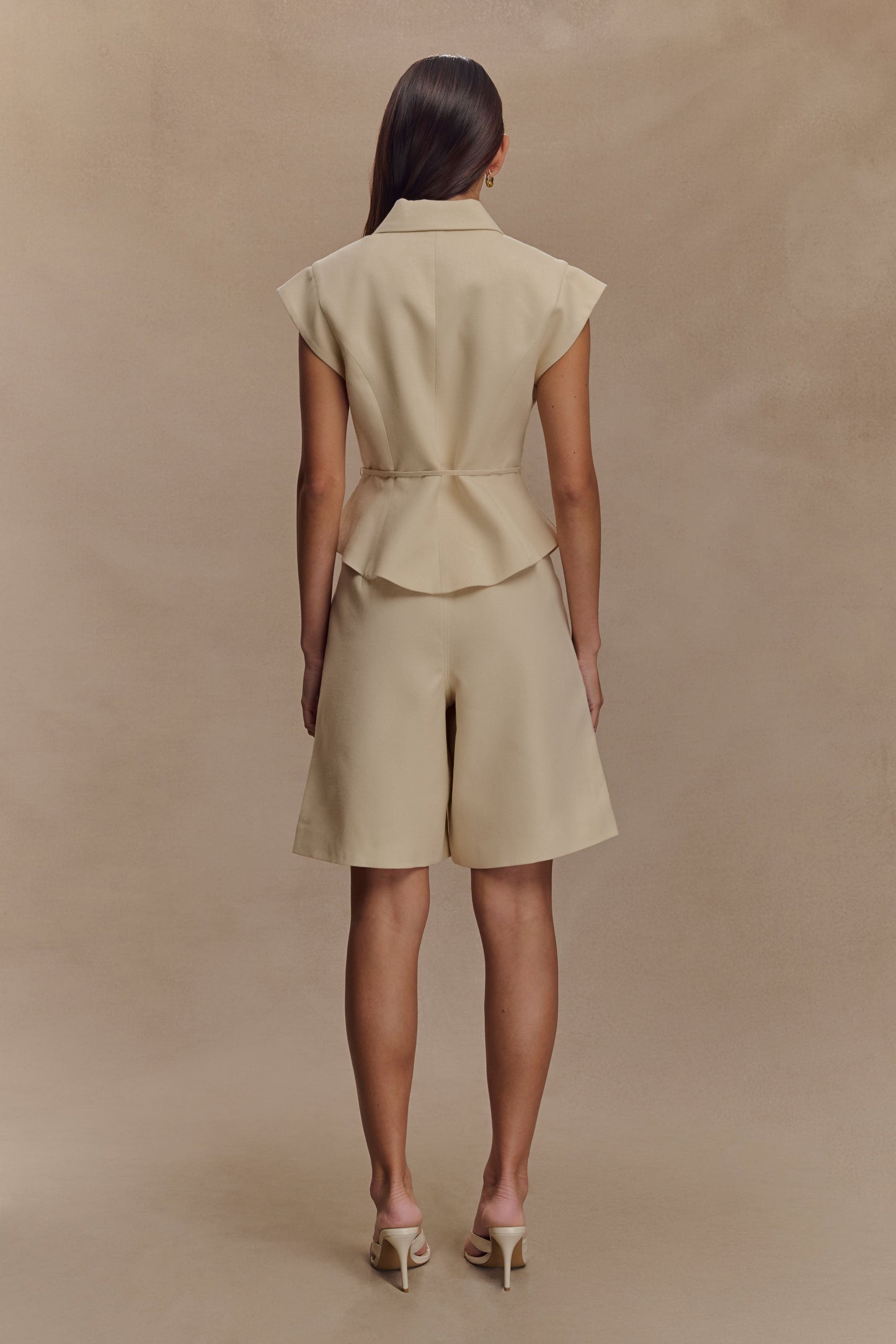 Shorts en lin Andina - Beige naturel
