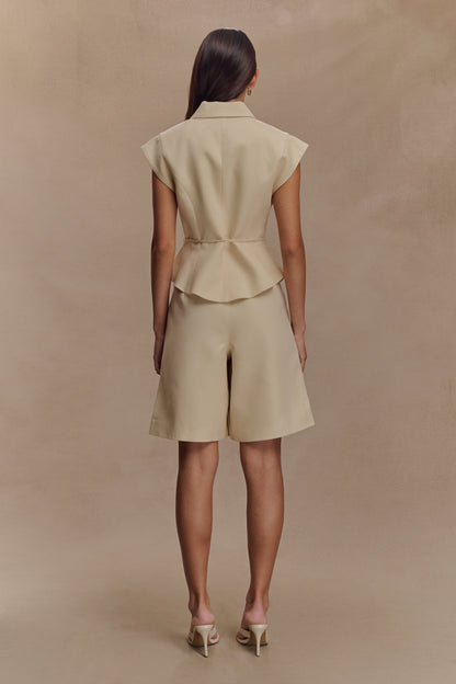 Shorts en lin Andina - Beige naturel
