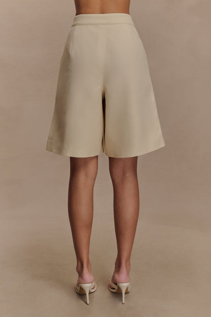 Shorts en lin Andina - Beige naturel