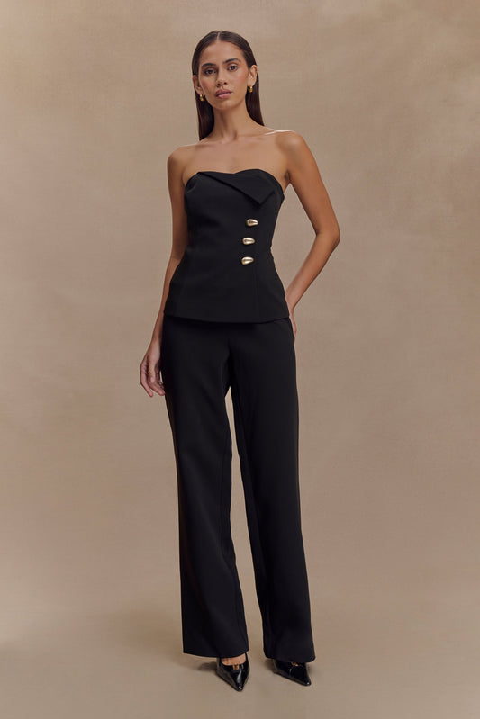 Pantalon tailleur droit Lindie - Noir