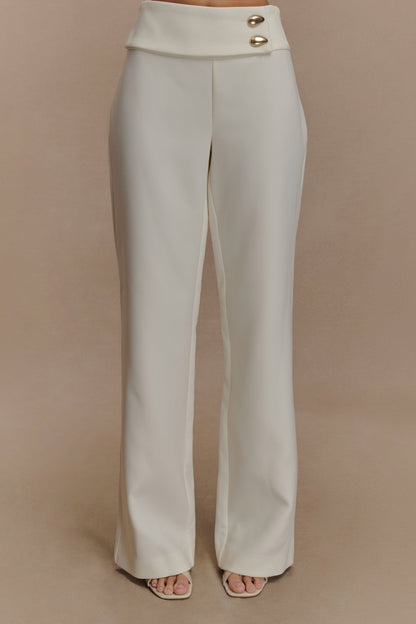 Pantalon tailleur droit Lindie - Ivoire