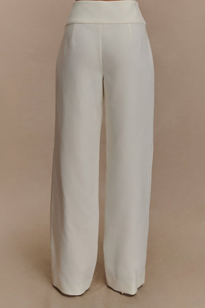 Pantalon tailleur droit Lindie - Ivoire