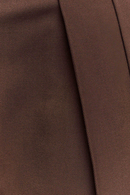 Pantalon à taille haute plissé Penelope - Chocolat
