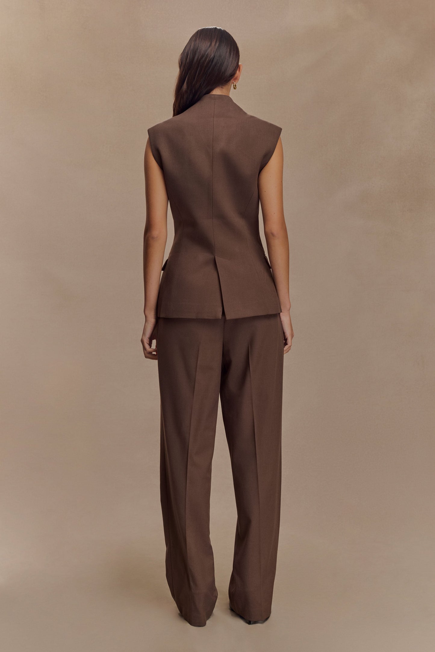 Blazer sans manches de tailleur Penelope - Chocolat