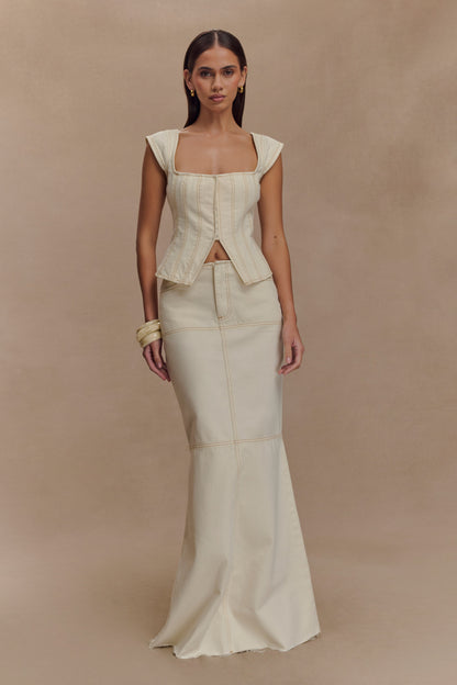 Jupe Maxi en Jean Loretta - Ecru