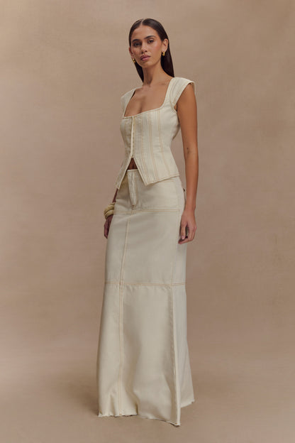 Jupe Maxi en Jean Loretta - Ecru