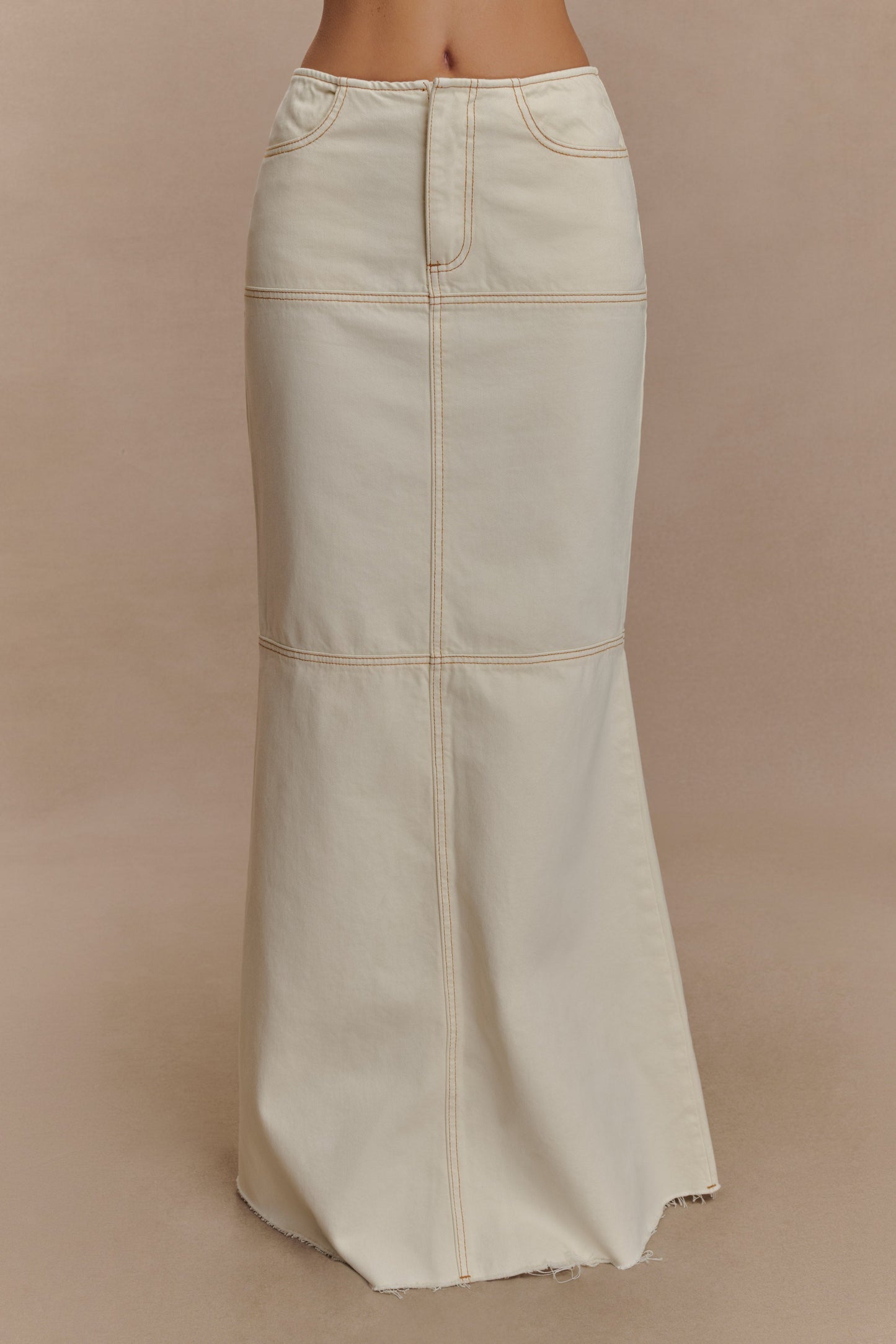 Jupe Maxi en Jean Loretta - Ecru