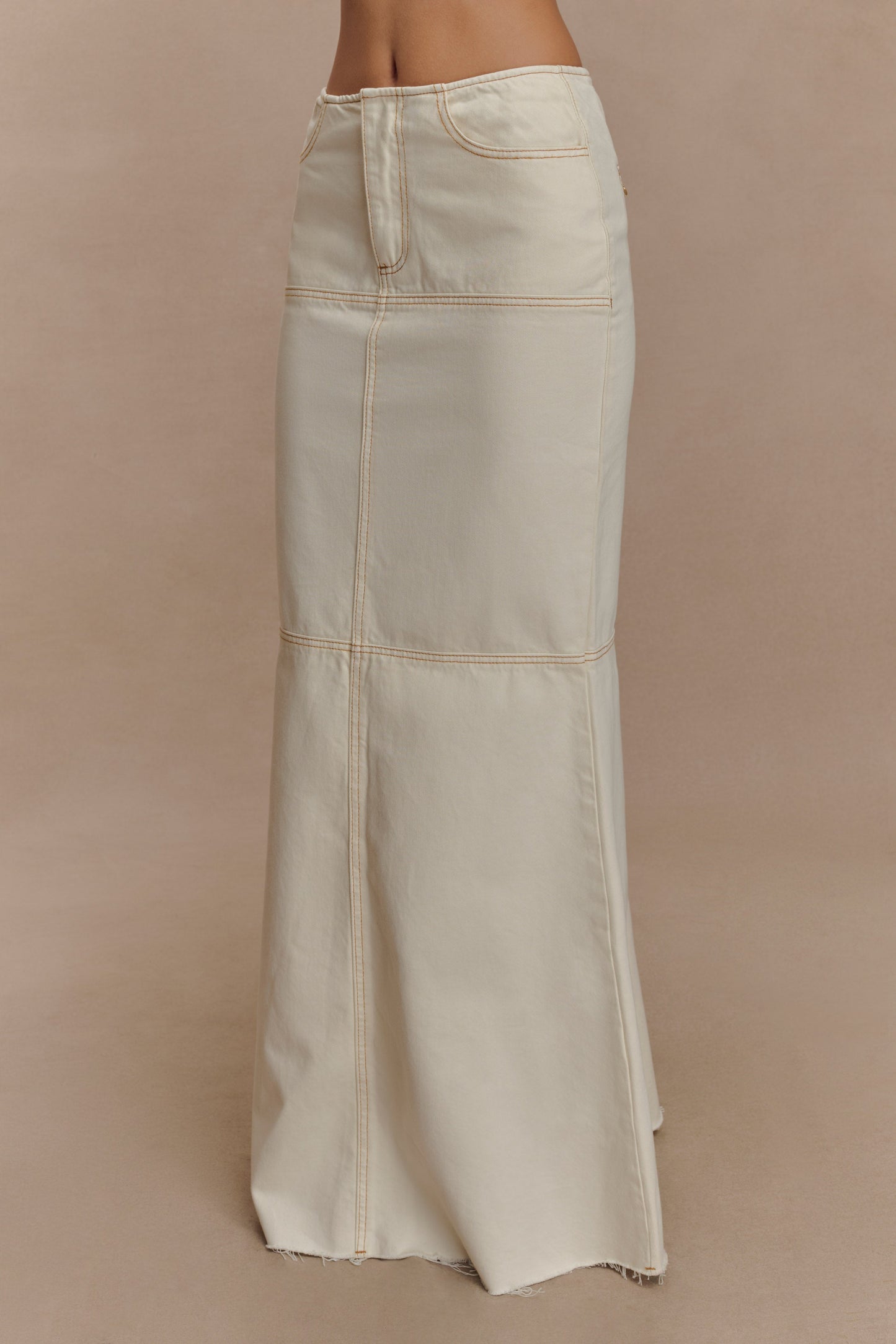 Jupe Maxi en Jean Loretta - Ecru