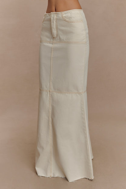 Jupe Maxi en Jean Loretta - Ecru
