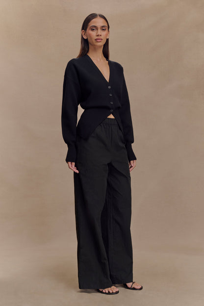 Alexia Cardigan oversize à boutons - Noir