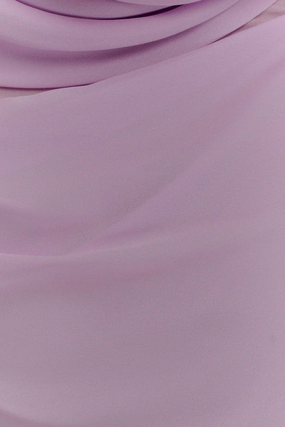 Robe Maxi en Chiffon à Drapé Daria - Lilas Clair